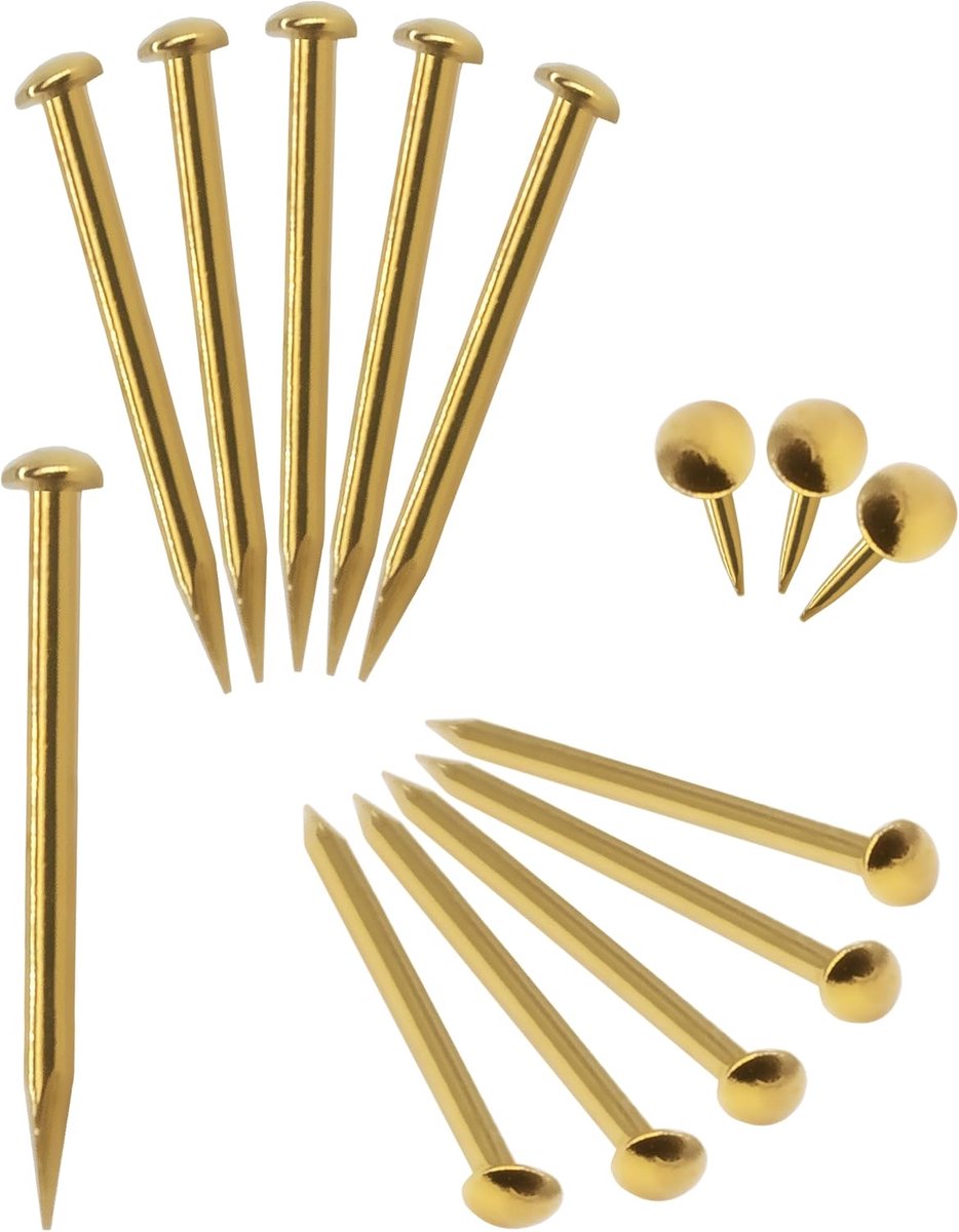 Decoratieve spijkers 20 x 2 mm - messing goud - roestvrij en robuust - perfect voor meubels - ShopVlot