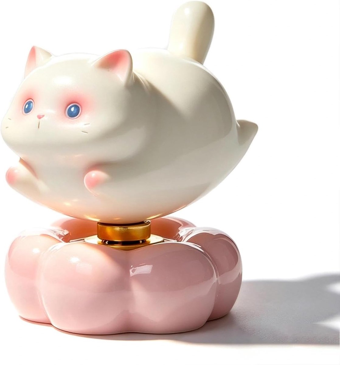 Kattenfiguur 6,5 cm - Draaibaar van hars - Schattig design - Perfecte decoratie voor kantoor - ShopVlot