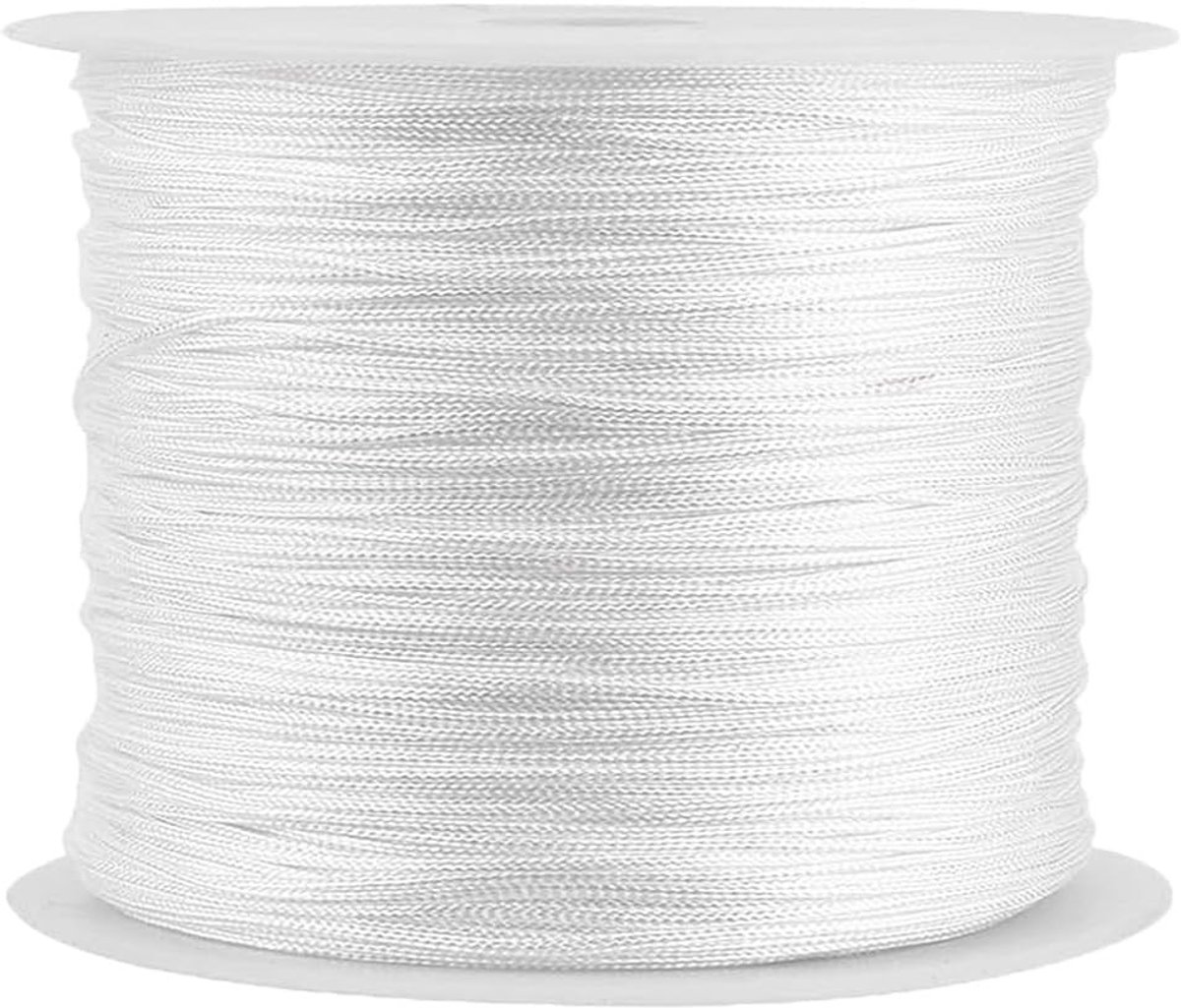 Dikke gevlochten nylon koord 1 mm x 10 m voor jaloezieën, rolluiken en decoratie - Sterk en duurzaam wit koord
