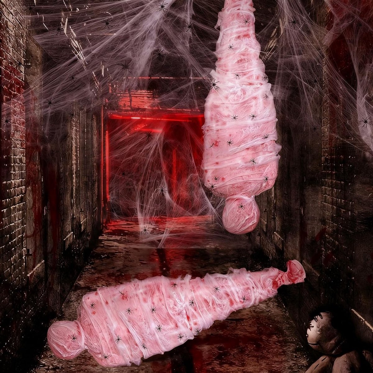 Halloween nep-lijken rekwisieten set - 150 cm opblaasbare pop - bloedige doeken en verbanden - ShopVlot
