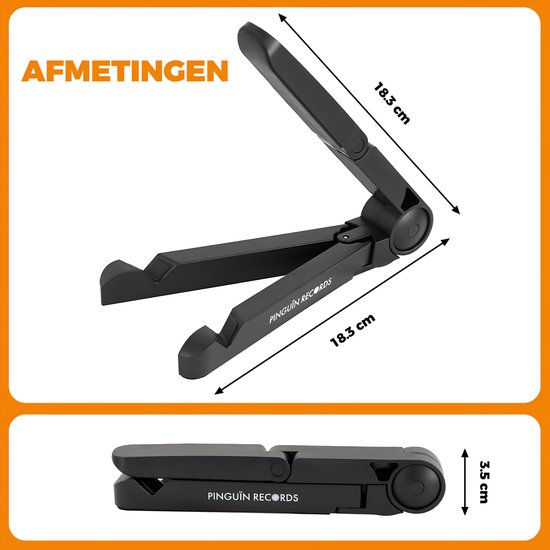 Pinguïn Records - SoloTone Stand - Opvouwbare LP Houder - LP Standaard - Zwart - Vinyl Houder - Handig op te bergen — afbeelding 4