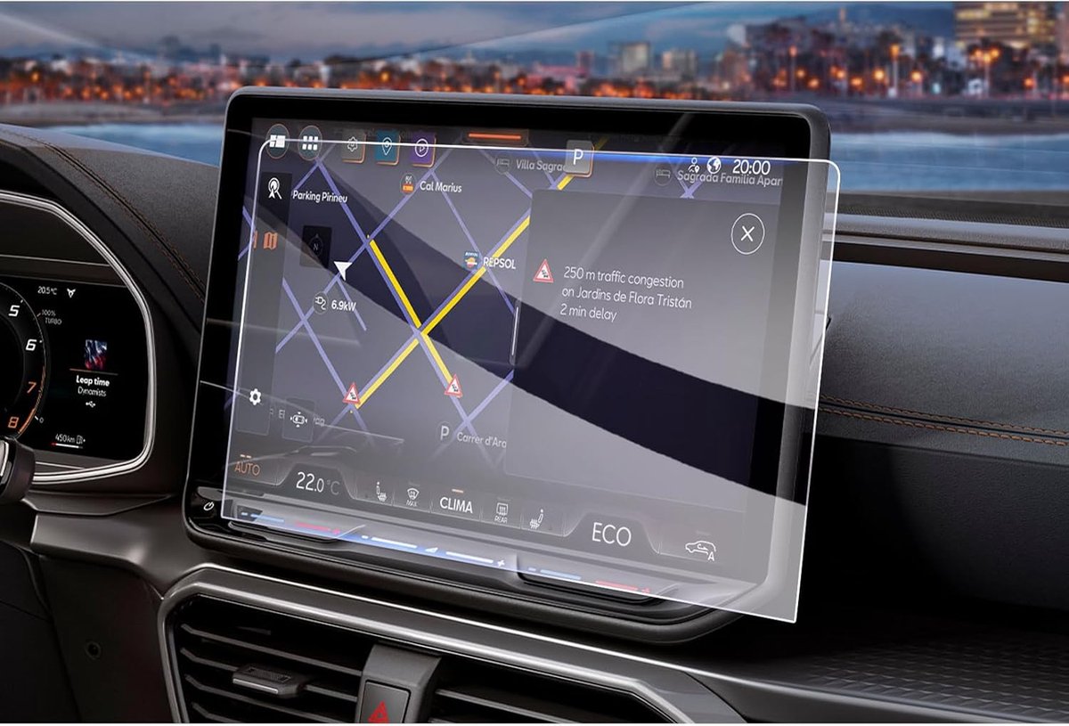 Navigatiescherm Beschermfolie 12.9 Inch - Tempered Glass - 9H Krasbestendig - Voor Cupra Formentor en Leon 2025-2026 - ShopVlot