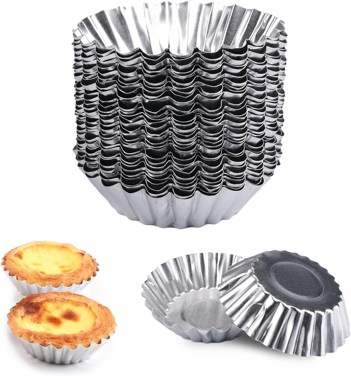 Tartlet moulds 30 stuks - herbruikbare mini taartvormen - aluminiumlegering - perfect voor desserts - ShopVlot