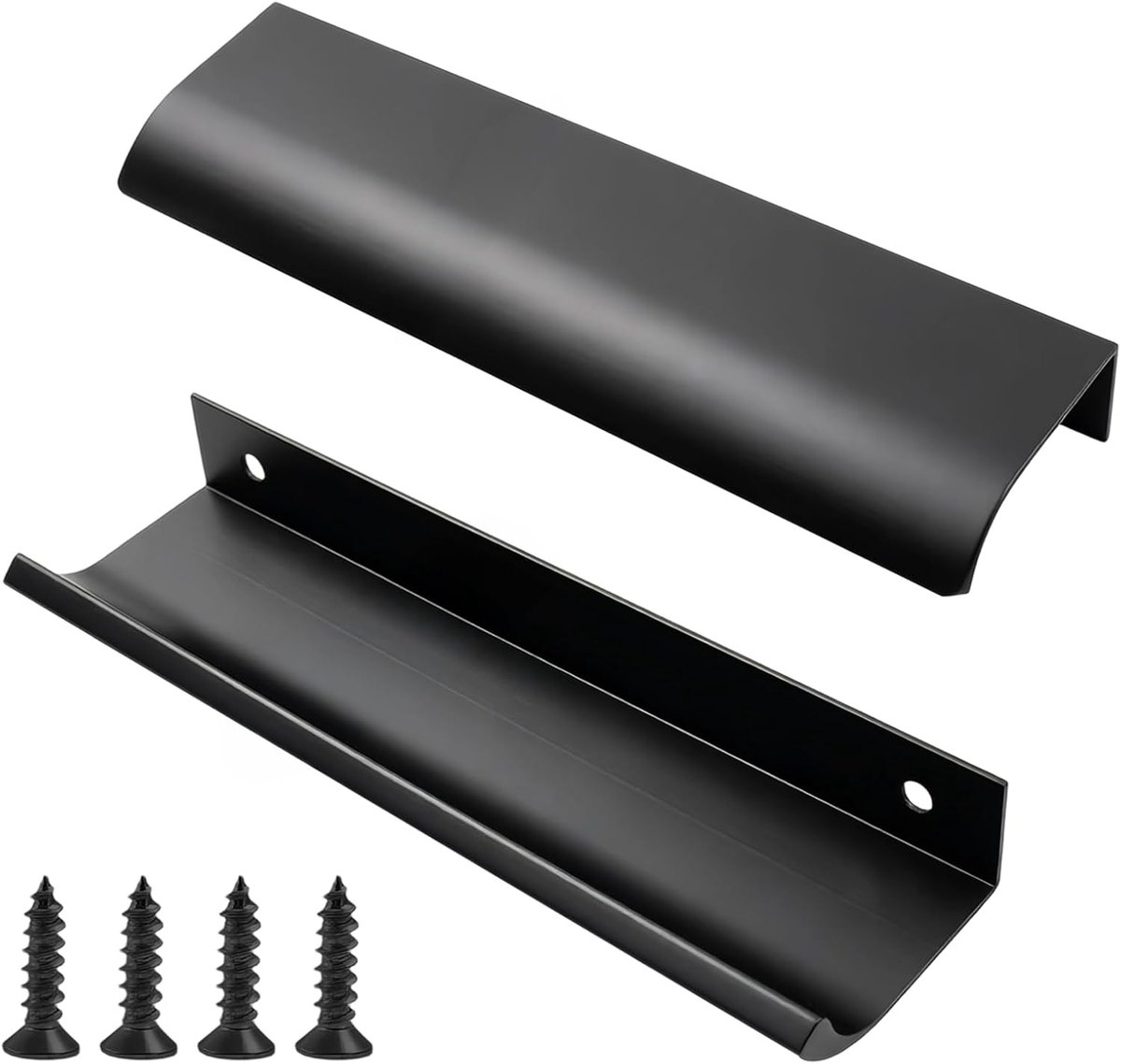 Kastdeurgrepen 150 mm - Aluminiumlegering zwart - Gebogen design - Voor kasten en laden - ShopVlot