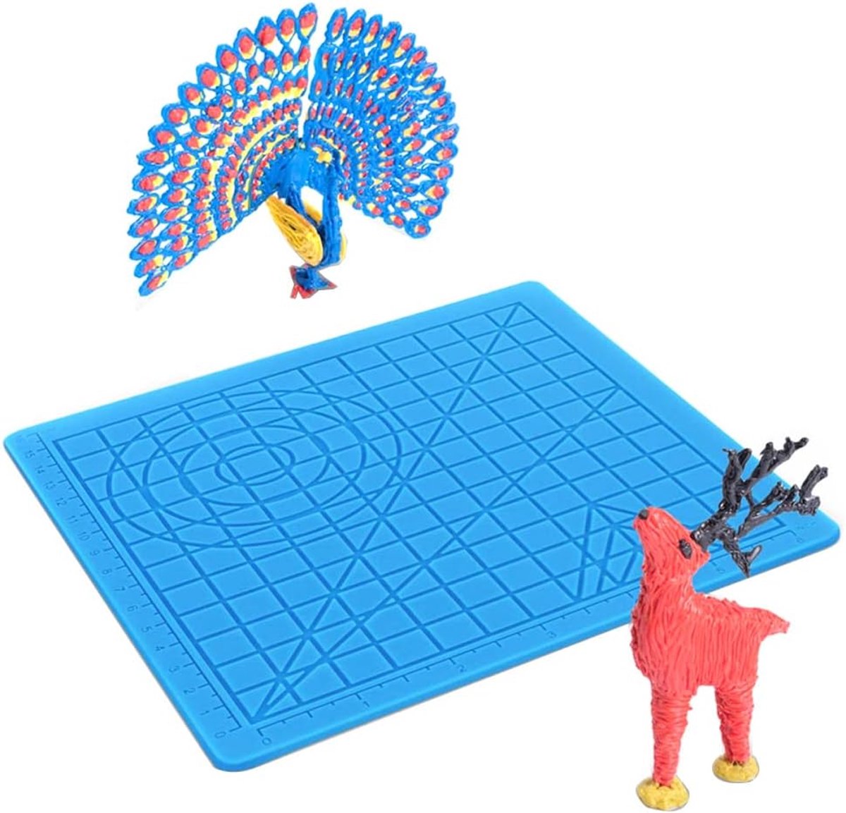 3D Silicone Pad 17,8 x 17,8 cm - Silicone Tekenmat - Inclusief 2 Vingerbeschermers - Perfect voor Beginners - ShopVlot