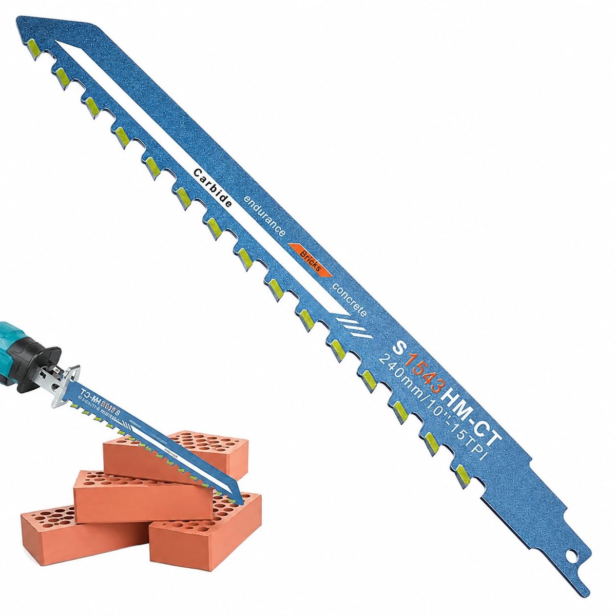 Reciprocating zaagbladen 240 mm - tungsten carbide - voor beton, baksteen en hout - krachtige snede - ShopVlot