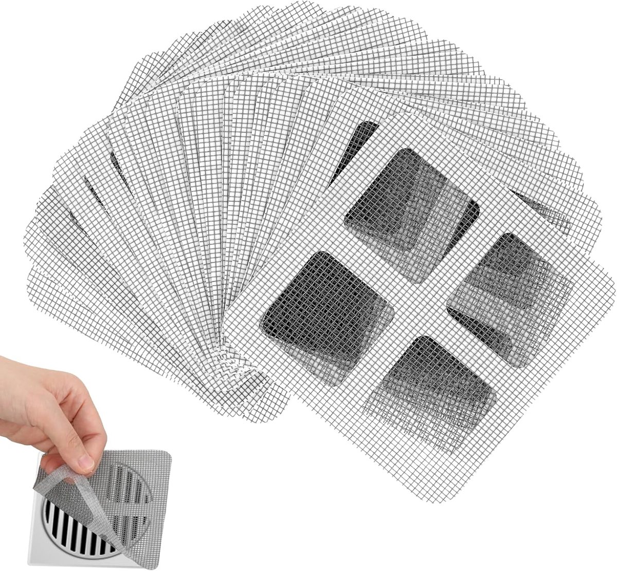 Afvoerfilter stickers 10x10cm - Haarvanger - Voorkomt verstoppingen - Houdt badkamer schoon - ShopVlot