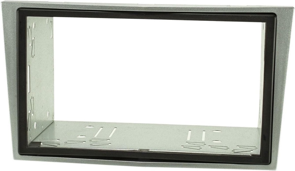 Double DIN radio bezel set - zilver glanzend - installatiekit - vervang originele radio - ShopVlot