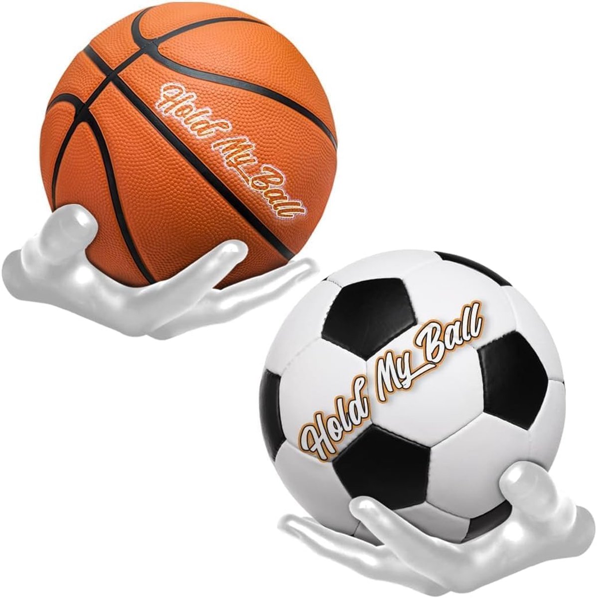 Handbalhouder muurbevestiging - Ruimtebesparend 22 x 8 cm - Voor handbal, basketbal en voetbal - ShopVlot