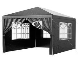 Atlasyx partytent - Tent - Luifel - Partytent 3x4 - Tuinpaviljoen - Terrasoverkapping - Waterdicht - 3 x 4 x 2 m - Zwart