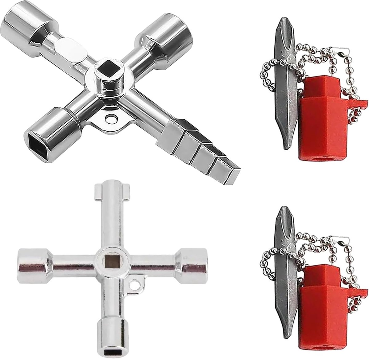 7 Pcs Universal Wrench 4-in-1 Multi-Function 4-Way Universal Wrench Triangle Wrench Universal Cross Wrench for Counter - ShopVlot