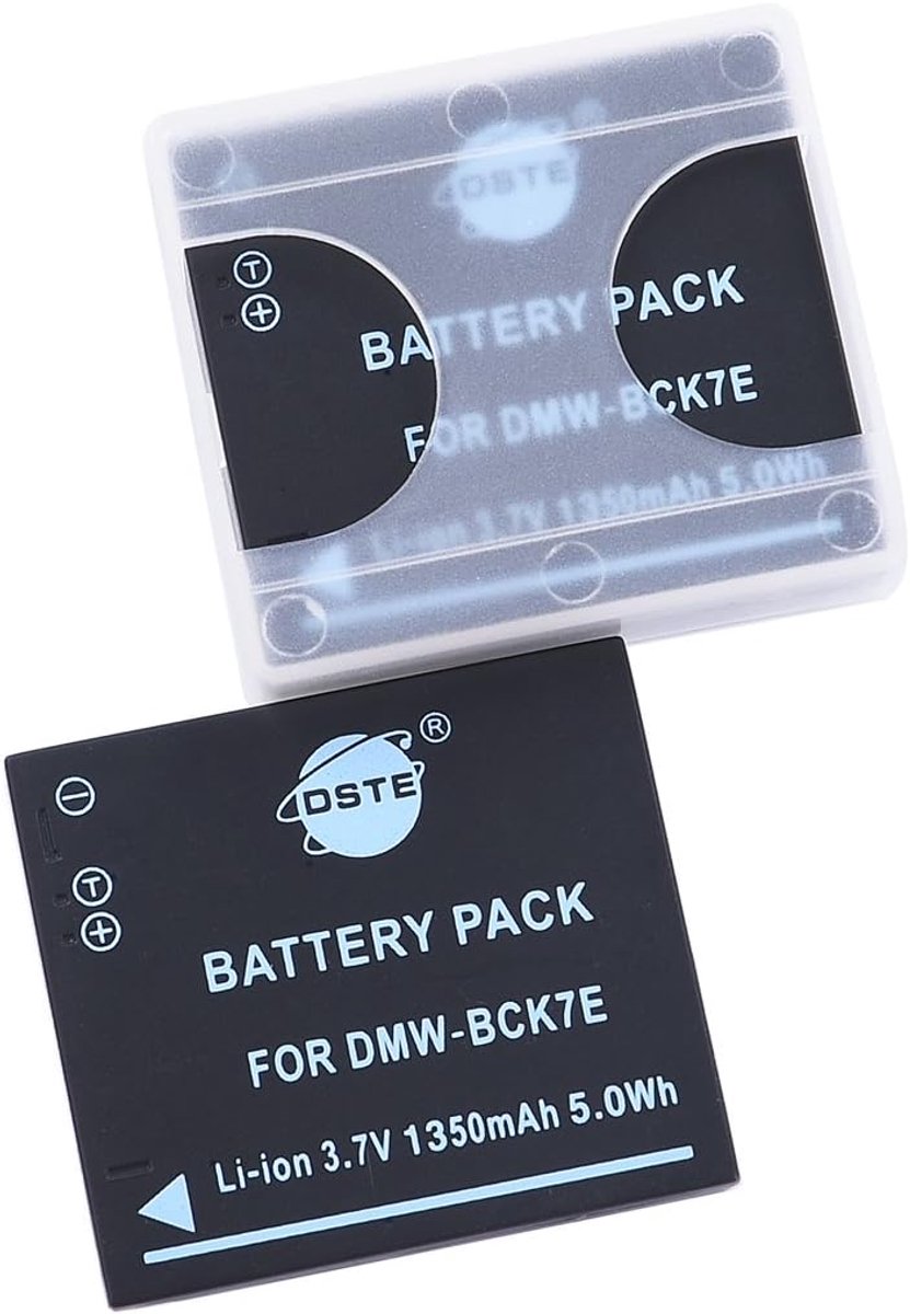 DSTE 2PCS DMW-BCK7 Batteries Compatible with Panasonic DMC-FH5 DMC-FH6 - ShopVlot