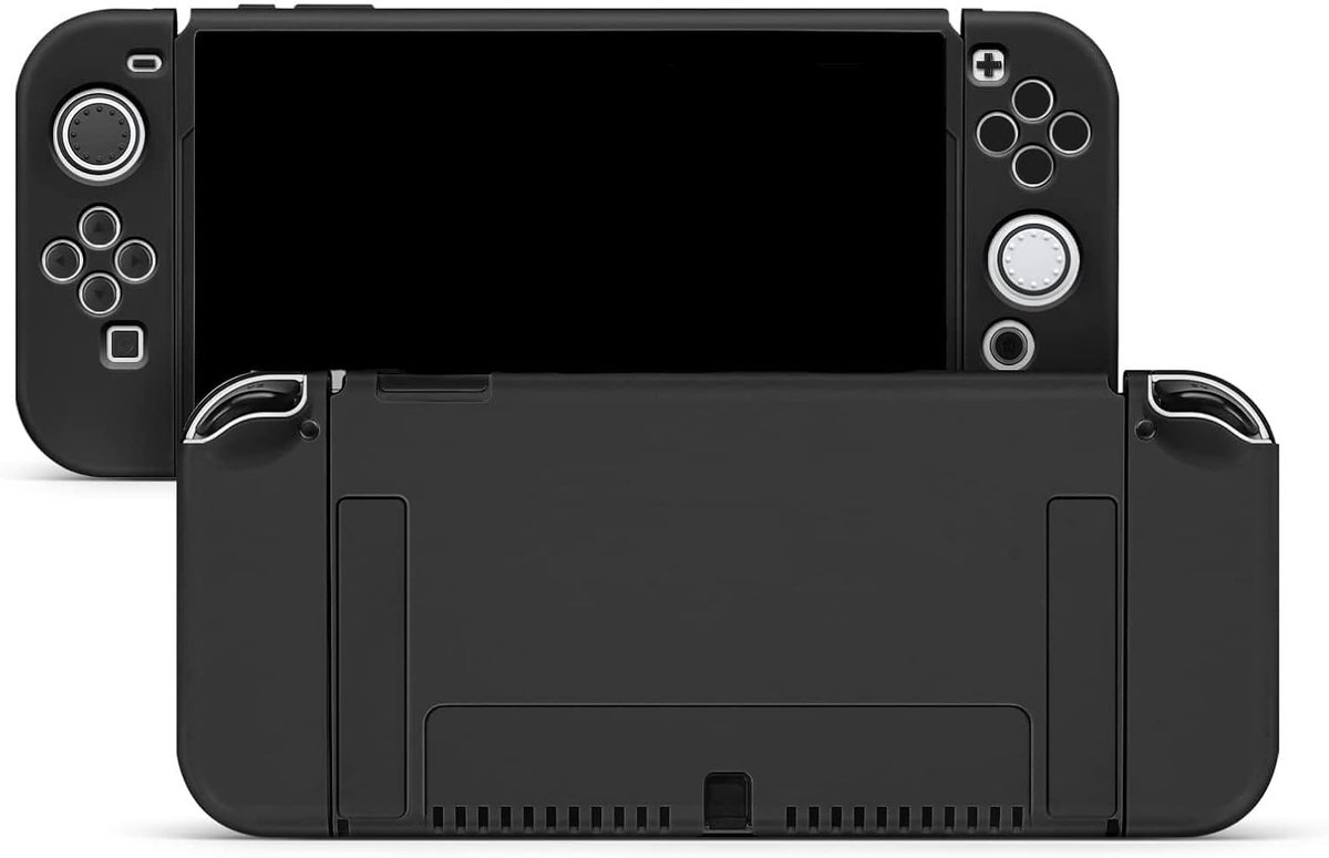 JINGDU Soft TPU OLED Switch Cover for OLED Switch, Scratch-Resistant Cover with 4 Thumb Grip Caps - ShopVlot