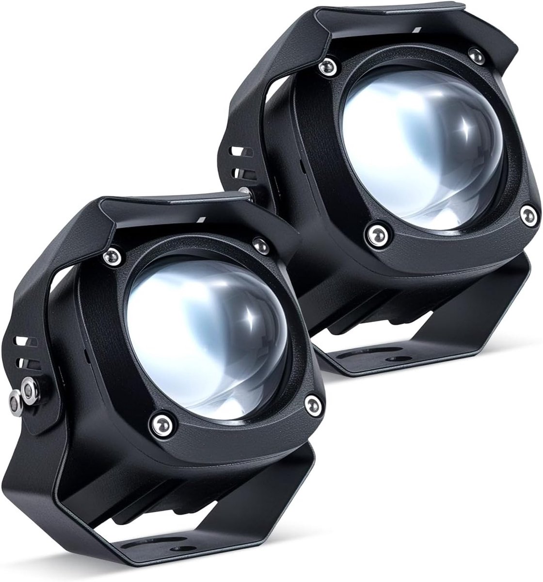 Dinfu 30W LED Motorcycle Extra Headlight 9v-60v LED Fog Light IP68 Headlights with 3 Flash Patterns and 2 Mounting - ShopVlot