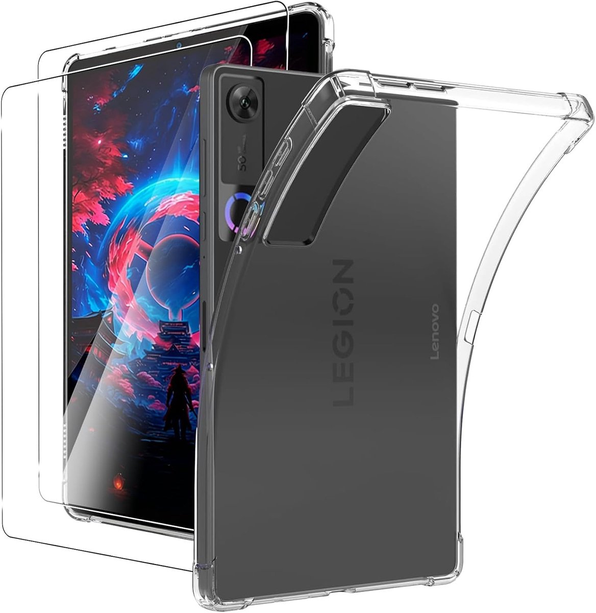 MEMELOKA Beschermhoes voor Lenovo Legion Tab Gen 5 8,8 inch + 2 stuks gehard glas, beschermhoes van zachte TPU - ShopVlot