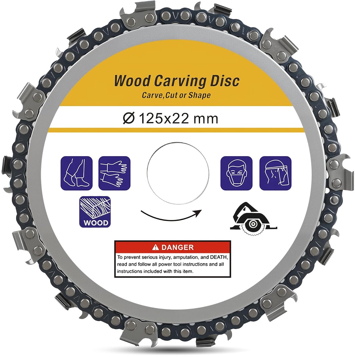 1 piece wooden grinding wheel 125 x 22mm, 【5 inch (125mm)】Blade size: 22mm (7/8"); Diameter: 125mm(5"); Maximum speed - ShopVlot