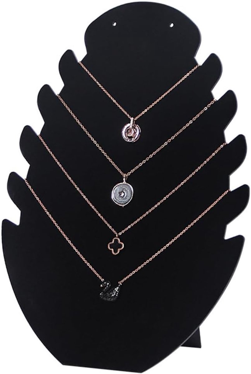 Black Velvet Jewellery Stand: Organizer for Necklaces, Earrings and Bracelets - ShopVlot