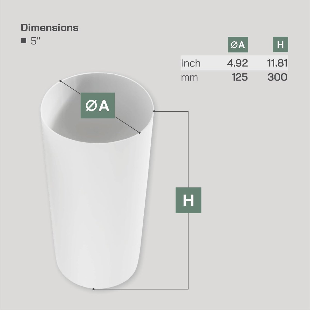 Vent Systems Ø 5" Inch Round Telescopic Ventilation Pipe 12" Inch Long for Pipe Connection, Exhaust Duct Or Feeder - ShopVlot