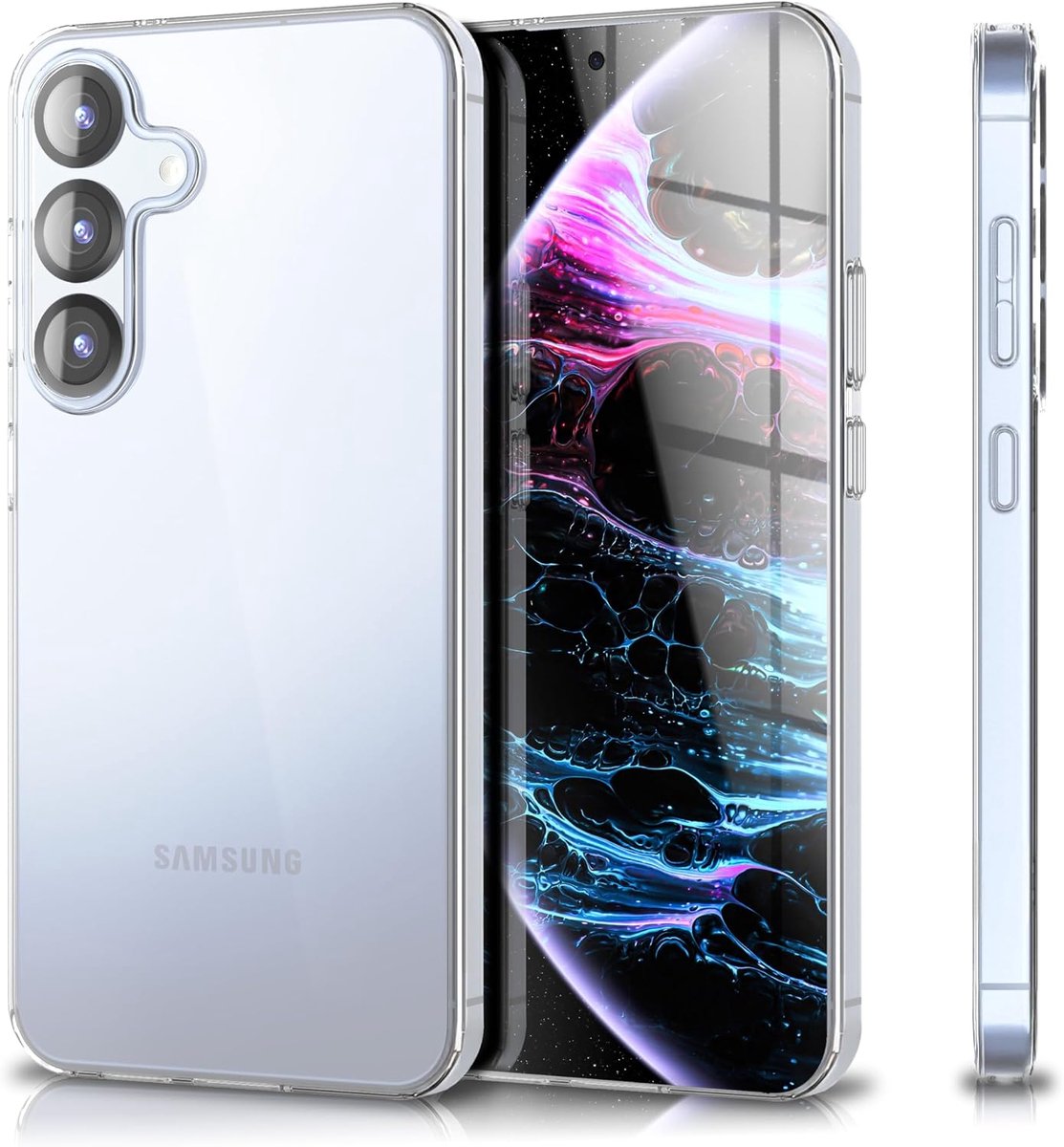 NALIA AirFlex Compatible with Samsung Galaxy S25 FE Case (Crystal Clear Silicone Case), Transparent TPU Cover - ShopVlot