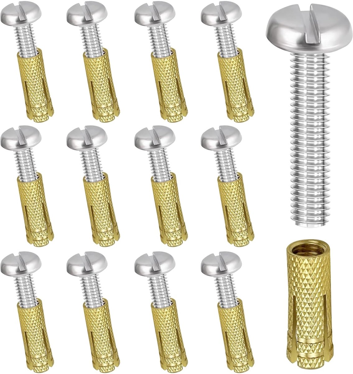 12pcs Pool Cover Anchoring Screws, M8 x 40, 304 Stainless Steel, Anchor Bolts, Retractable Ground Anchor for Pool Plan - ShopVlot