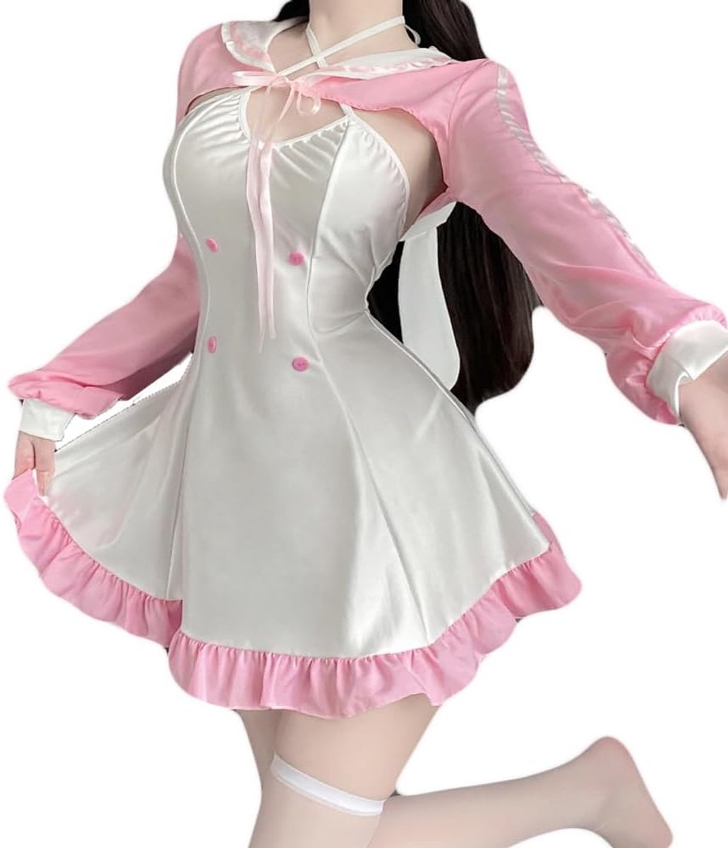 Women Maid Uniform Long Sleeve Cosplay Bunny Girl Outfit Sexy Anime Rollenplay Lolita Maid Dress Bunny Costume - ShopVlot