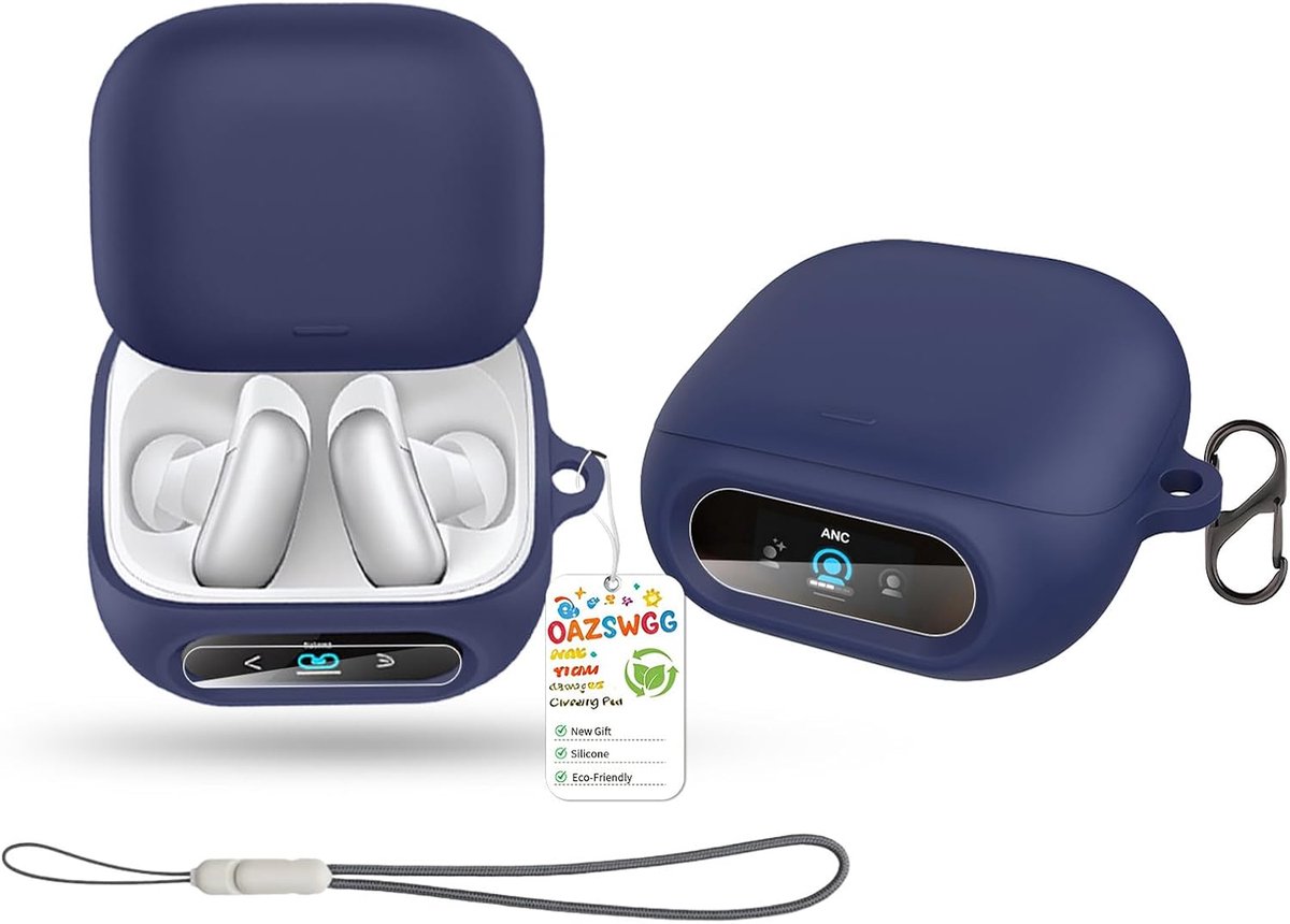 Blauwe siliconen hoes voor Soundcore Liberty 5 Pro, schokbestendige krasbestendige beschermhoes, flexibele robuuste - ShopVlot