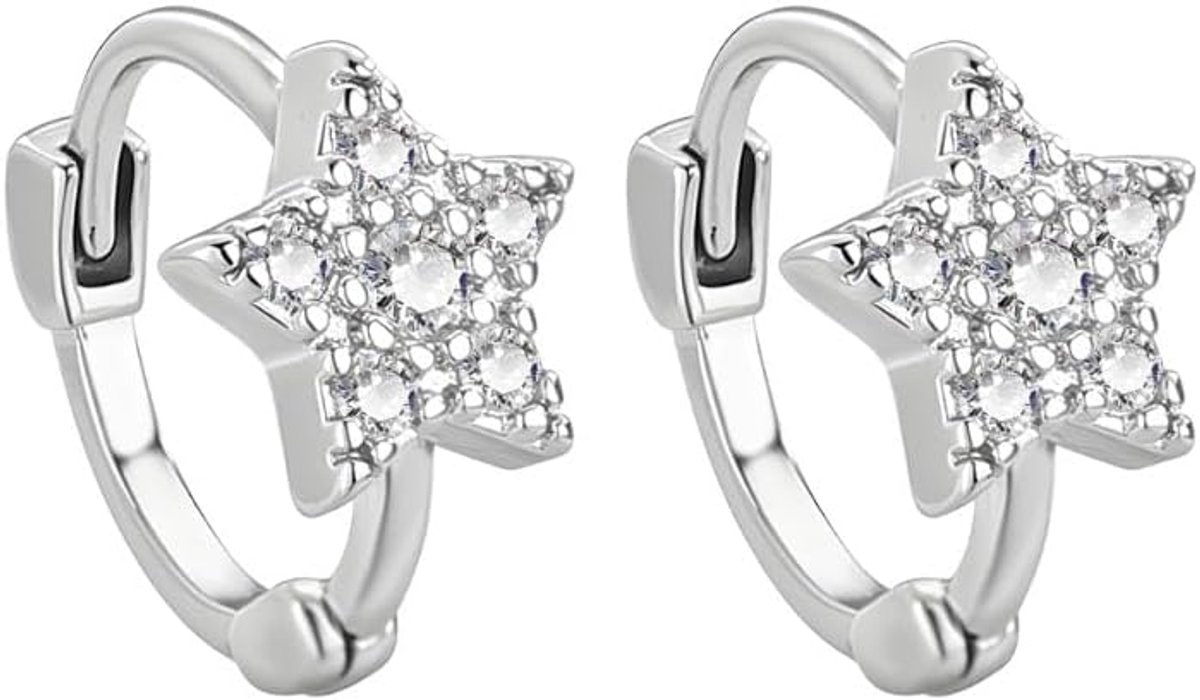 Ster Hoepeloorbellen Hangend voor Vrouwen Opvallend Kristal Sieraden Lichtgewicht Huggie Hemels Accessoires Cadeaus - ShopVlot