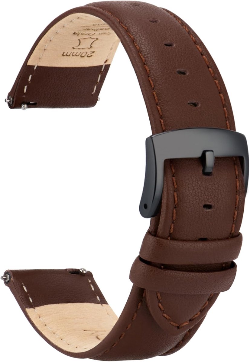 OTTOODY Leather Watch Straps Quick Release, Elegant and Soft Top Grain Genuine Leather Watch Band for Men Women, 22mm - ShopVlot