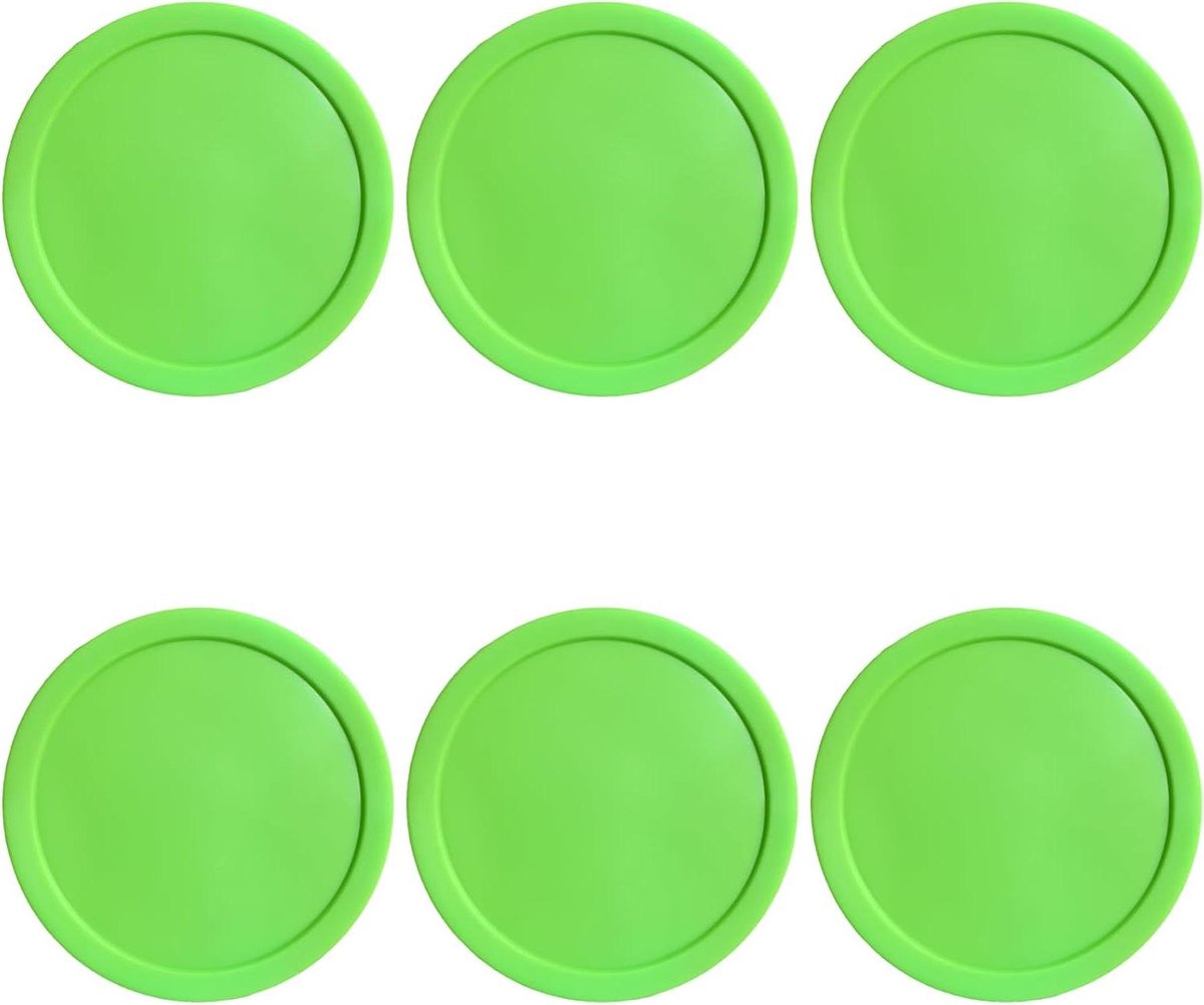 Air Hockey Pucks - Vervangende Pucks Set - Airhockey Spel - Standaard Maat Controle - 6 stuks - Groen
