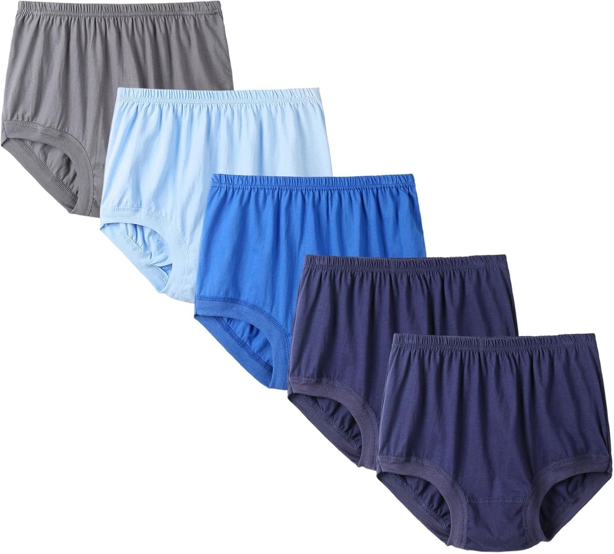 High Waist Men Solid Color Panties Breathable Cotton Panties Full Coverage Soft Stretch Panties 5 Pack - ShopVlot