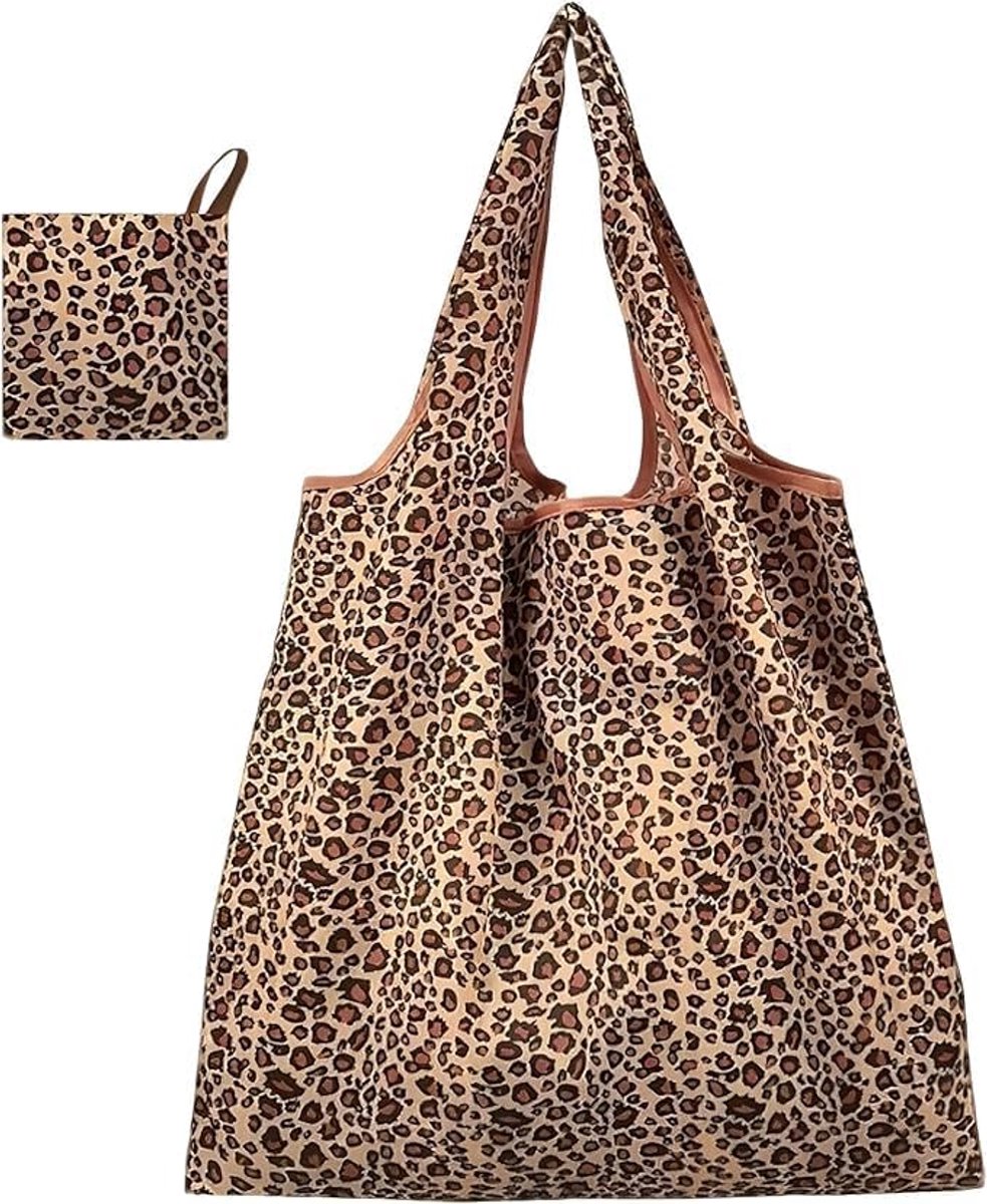 2 stuks shopper tas dames, luipaardpatroon, luipaardpatroon, voor werk, winkelen, school - ShopVlot