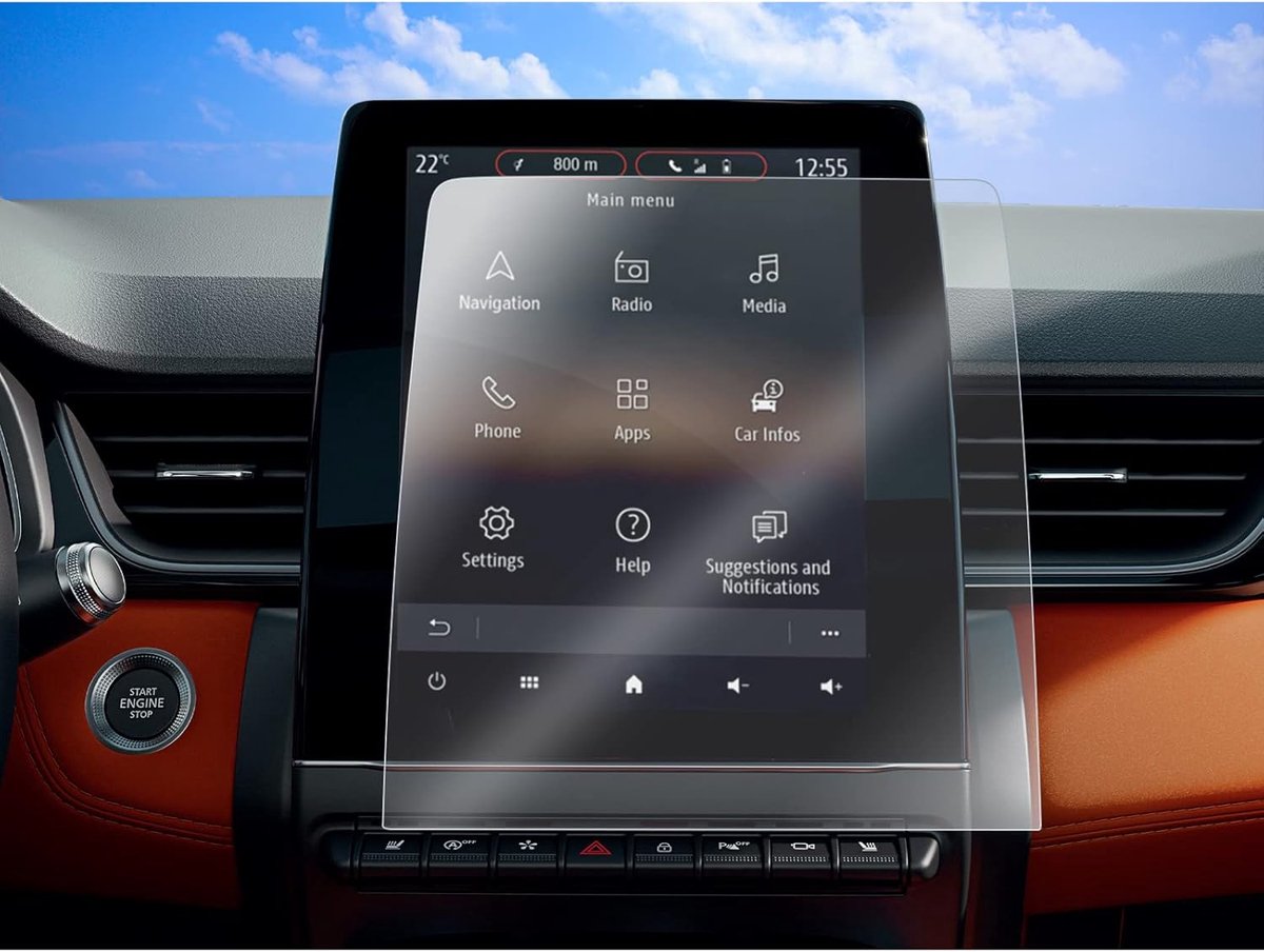 SKTU 2 x Navigation Screen Protector Compatible with Renault Captur II/Clio V/Arkana/ZOE GPS Navigation PET Protective - ShopVlot