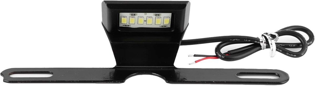 Universal Motorcycle License Plate Light Rear Tag Lamp 6 LED Tail Mount Lighting(Black) - ShopVlot