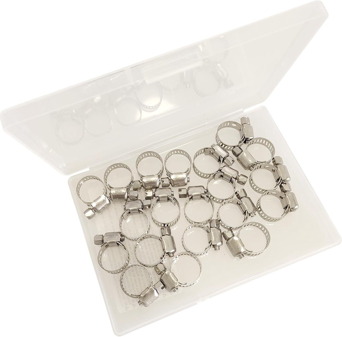 Hose Clamps, Pack of 20, 10-16 mm, Stainless Steel, Slotted Screw, Hose Clamp for Gas and Water Pipes - ShopVlot