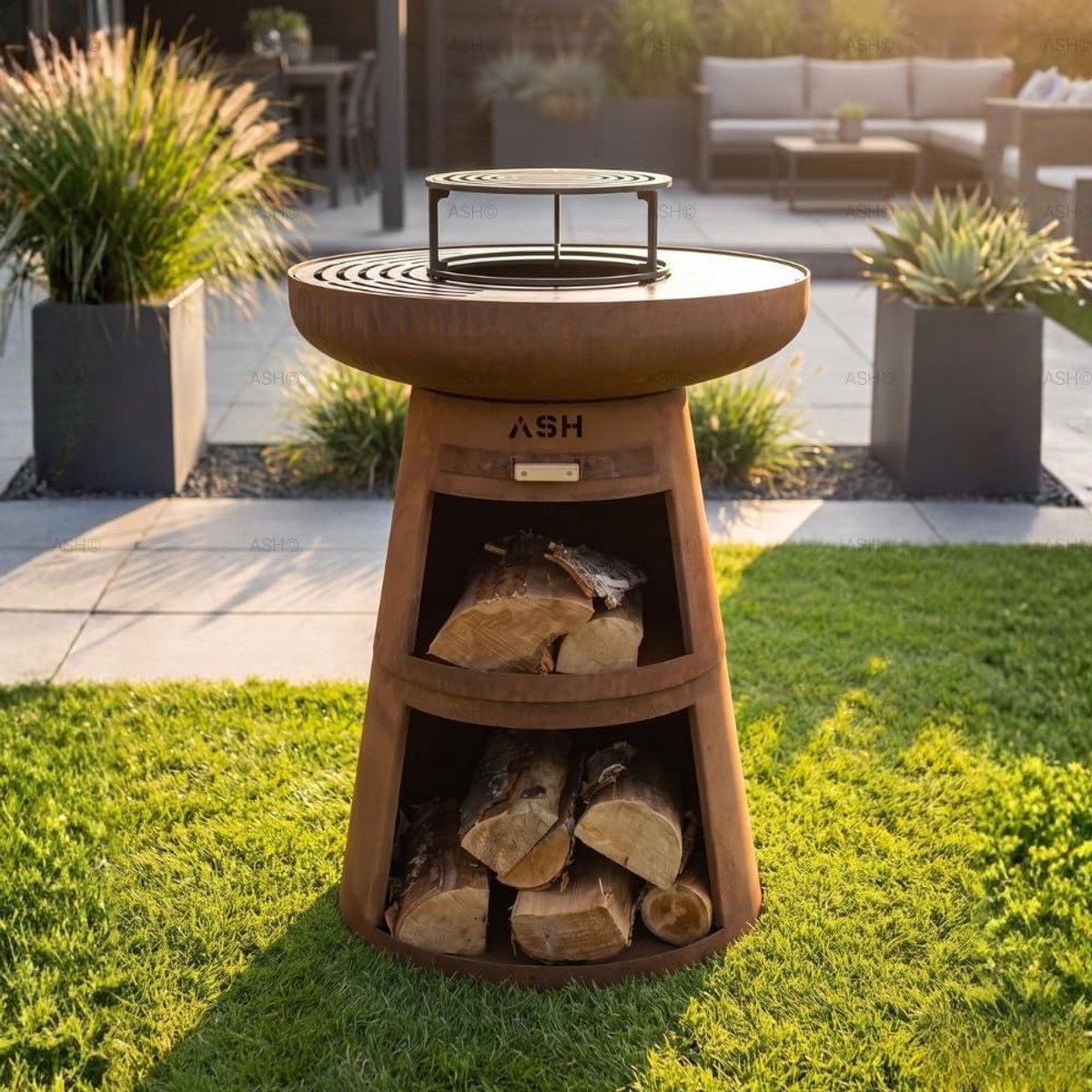 Plancha - BBQ - Grill - Fire bowl - Corten steel - Stainless color - Grill plate -Outdoor - Plancha - Grill ring - ShopVlot