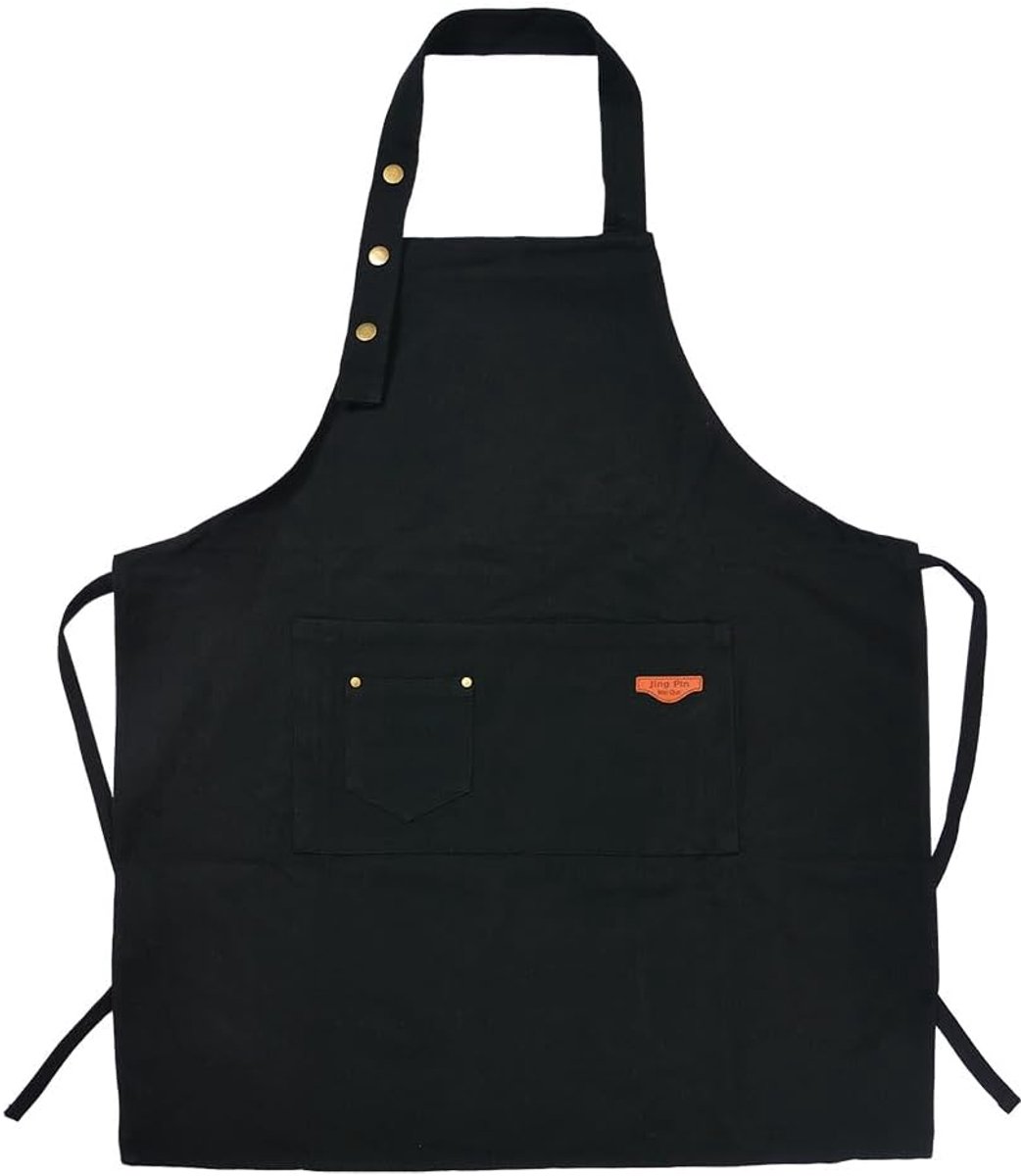Clayre & Eef Kitchen Apron 75x65 cm Black Polyester - ShopVlot