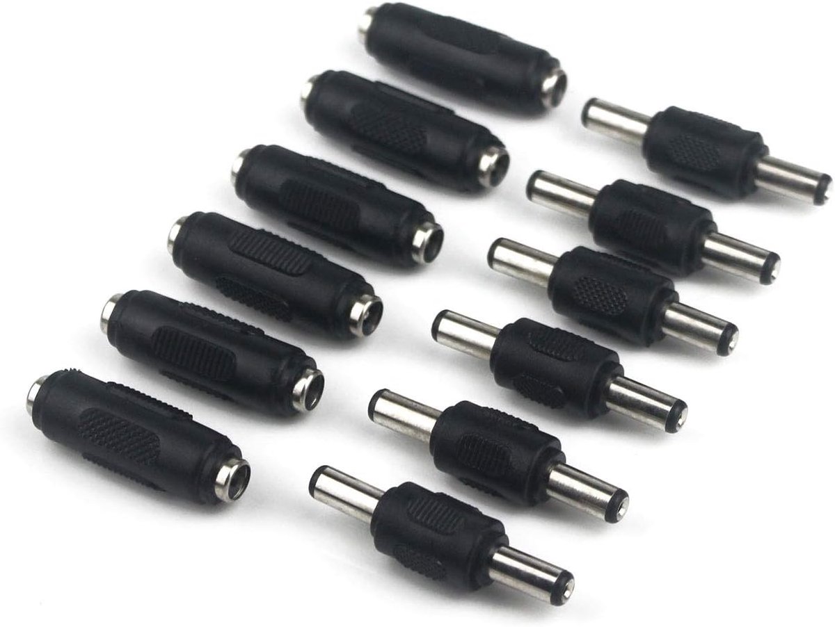 12pcs 5.5x2.1mm DC Power Coupler, Male to Male, Dc Hollow Plug Female to Female, Converter Adapter Converter, for CCTV - ShopVlot