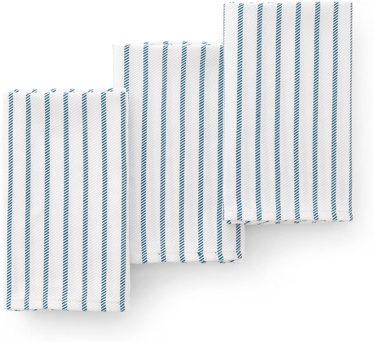 Keukenhanddoeken set van 3 - 45 x 70 cm - Turquoise katoen/polyester - Ideaal voor het drogen van afwas - ShopVlot