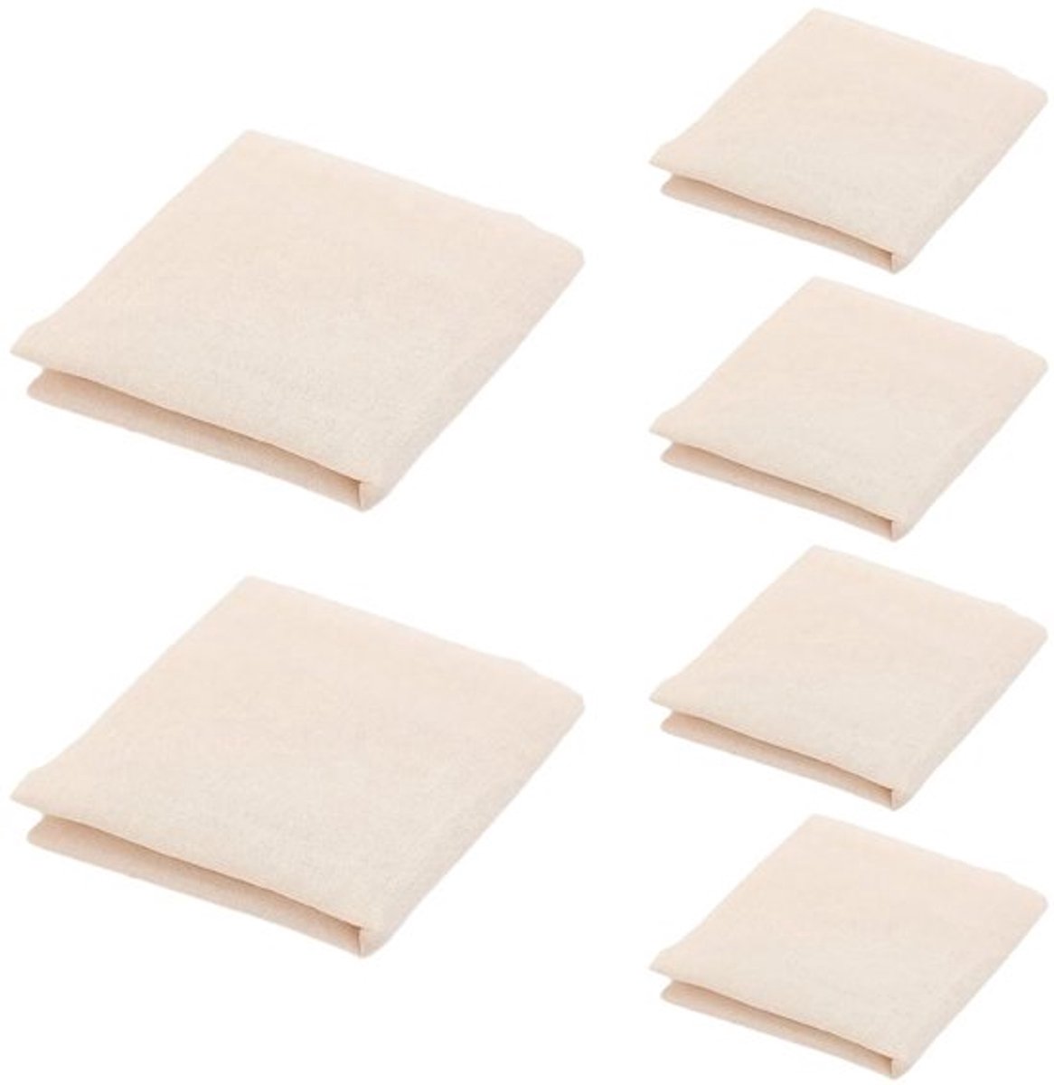 Herbruikbare Zakdoeken Set van 6 - Linnen Doek 50 x 50 cm/60 x 60 cm - Dichtheid 100 Kaasdoek - Slijtvast - Hygiënisch - Ecologisch Duurzaam - Zeefdoek
