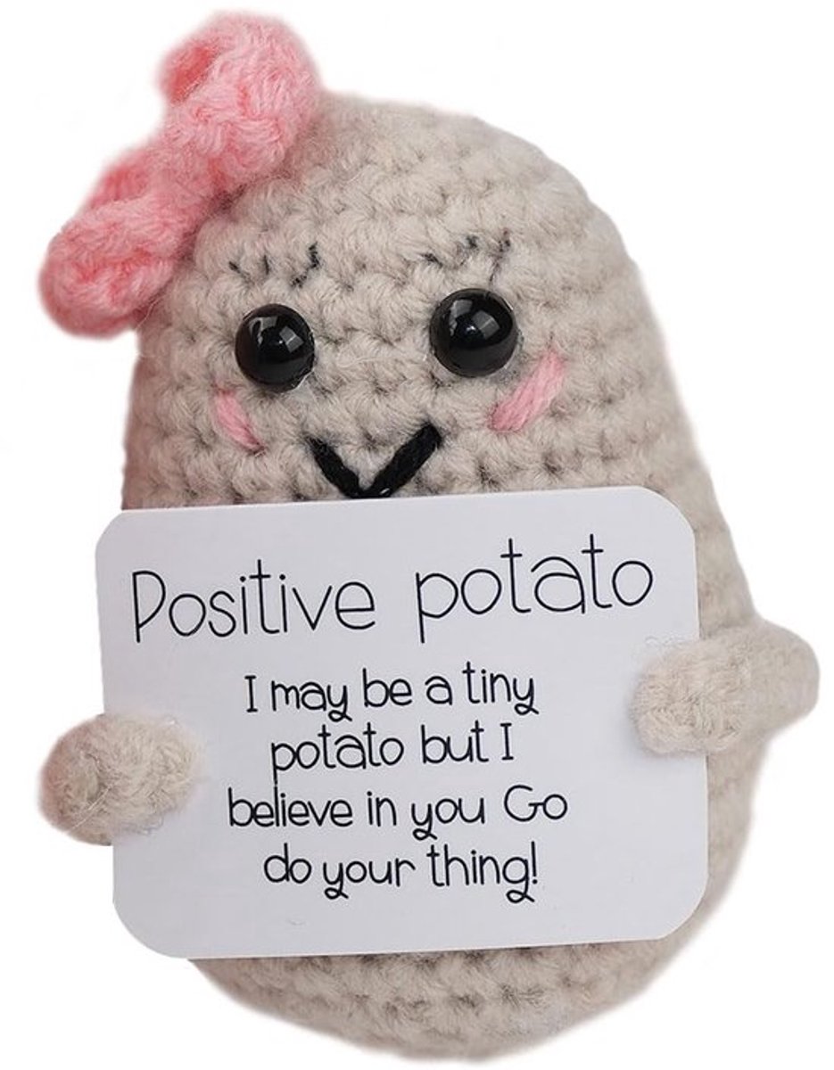 Aardappel Knuffelbeer Creatief Gebreid - Motivatie Cadeau - Party Decoratie - Aanmoediging - Lichtgewicht - Zacht Wolmateriaal - Knuffel