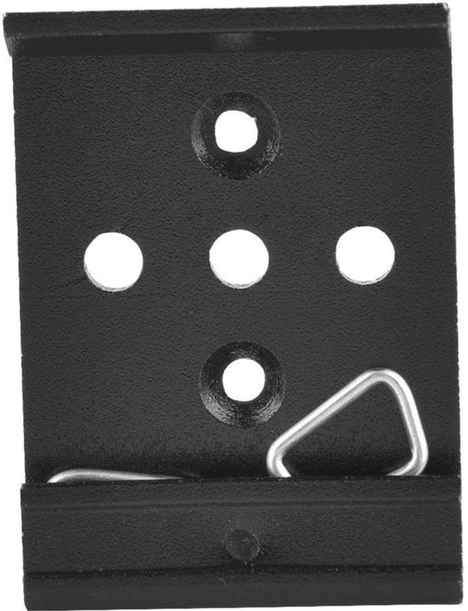 Allecto - DIN-rail Vaste Clip - Aluminium Klem - 35mm - Mat Zwart - Relaismontage Klem - Geschikt voor Schroefklemmen - 5 gaats model