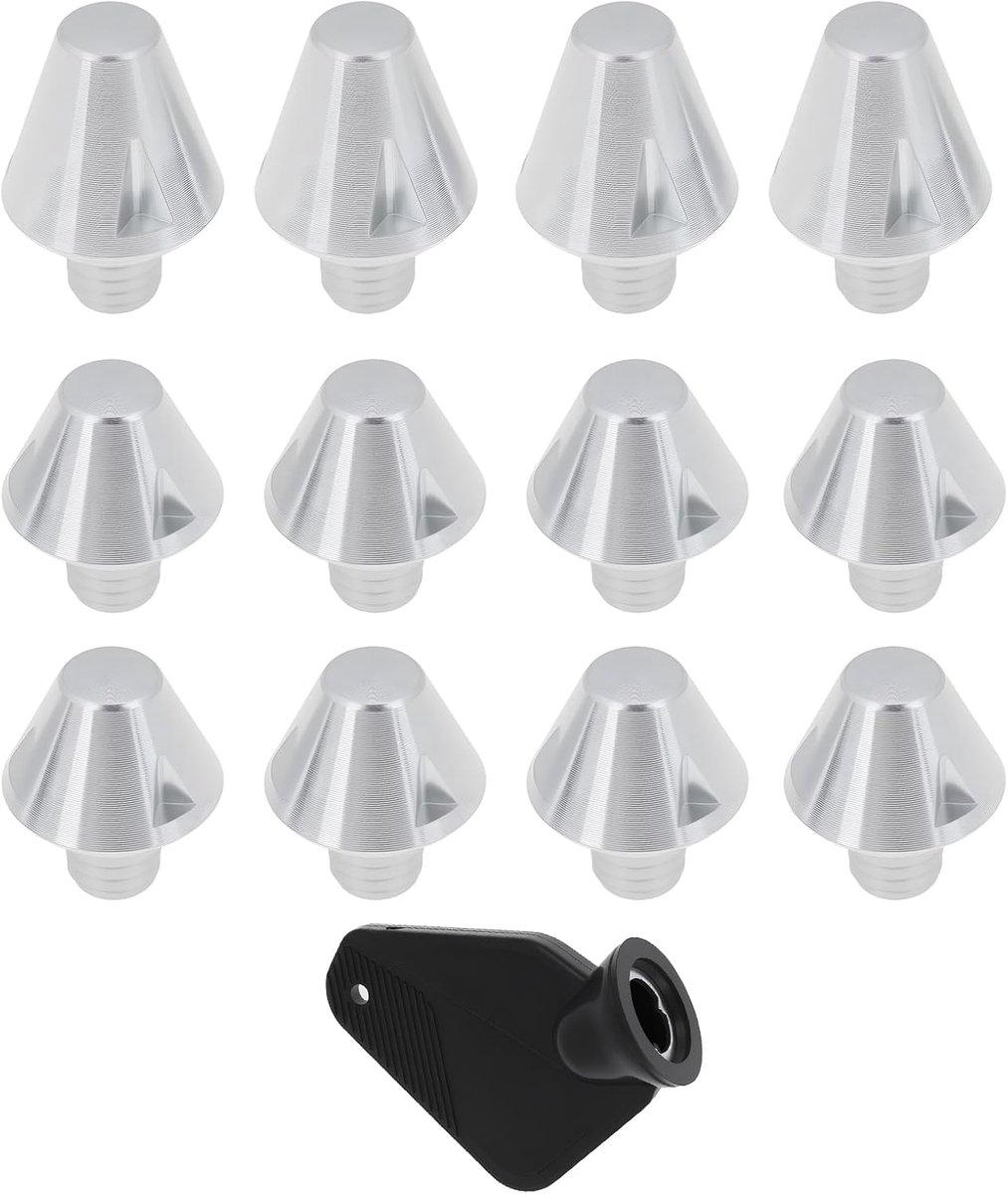 Voetbalschoen spikes 12pcs - 4x14mm, 8x10mm - aluminium - inclusief sleutel voor montage - ShopVlot