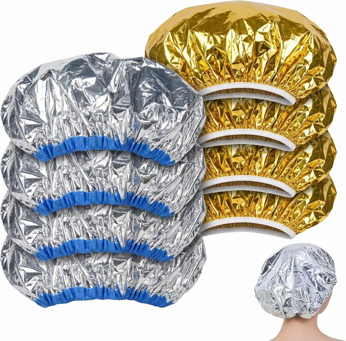 Thermo-haarkap 8 stuks - aluminium - herbruikbaar - ideaal voor diepe behandelingen - ShopVlot
