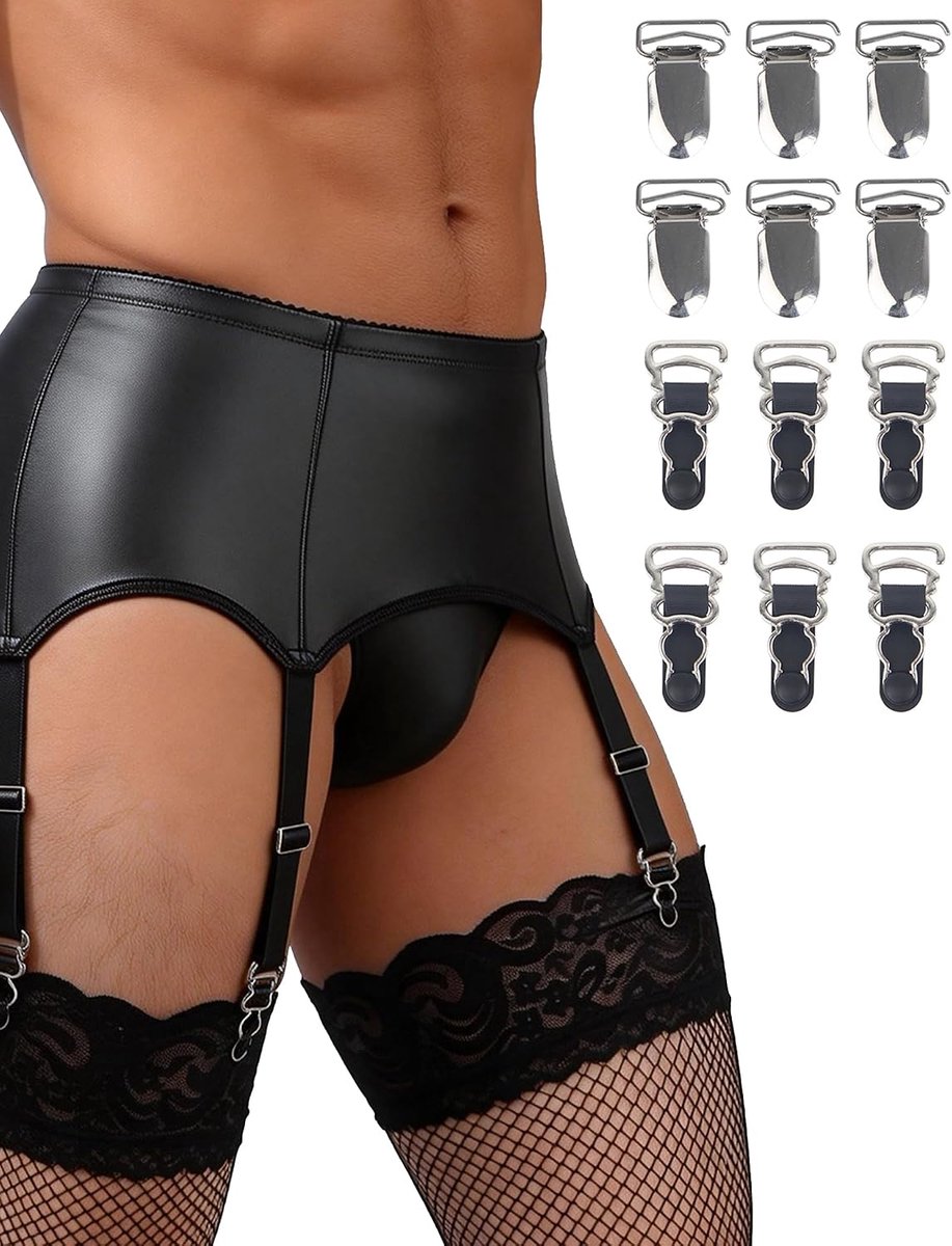 Garterhouder voor mannen - grote maat - 6 clips - voor een sexy uitstraling - ShopVlot