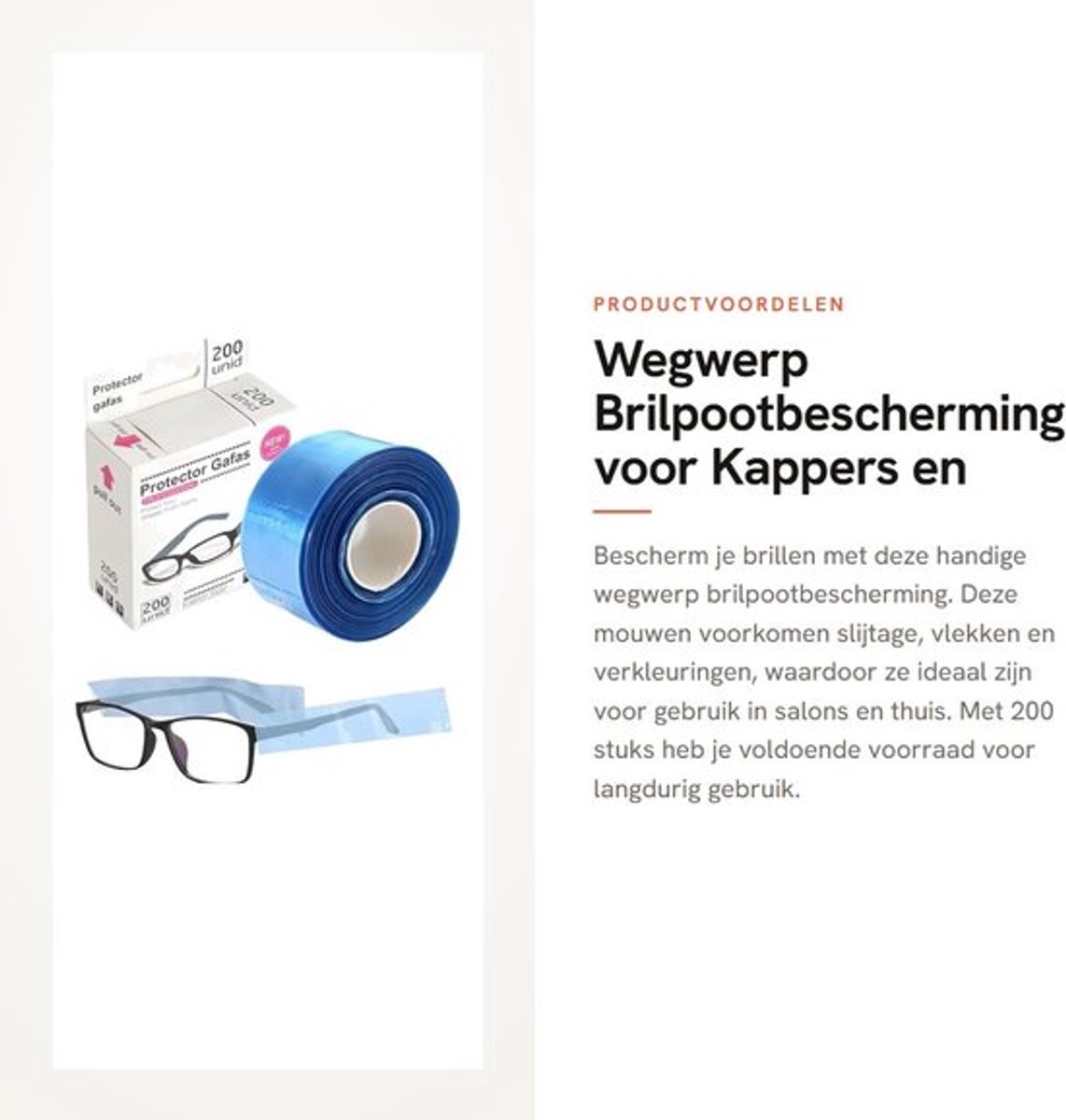 Brilpootbescherming Waterdicht - Wegwerp Brilpootmouwen - Brillenbescherming - Brilaccessoires - Professionele Kappers - Hoogwaardige PP-materialen - Brillenhoes