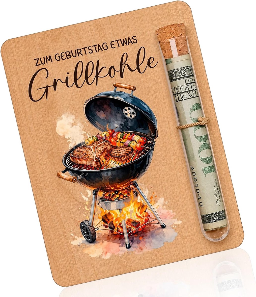 Geldcadeau voor mannen - houten grillontwerp - grappig verjaardagscadeau - origineel geschenk voor papa - ShopVlot