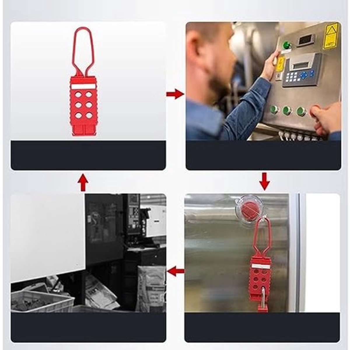 Hangsloten Set van 47 Stuks - Lockout Tagout Kit - ABS Behuizing - Roestvrijstalen Vergrendeling - Veiligheidsgordijnsloten - Verstelbare Schuifregelaar - Slotset