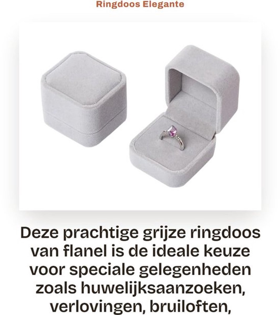 Sieradenbox Elegant - Ringdoosje Huwelijk - Cadeaudoos - Verlovingsring - Robuust - Luxe Pluche - Ringdoos