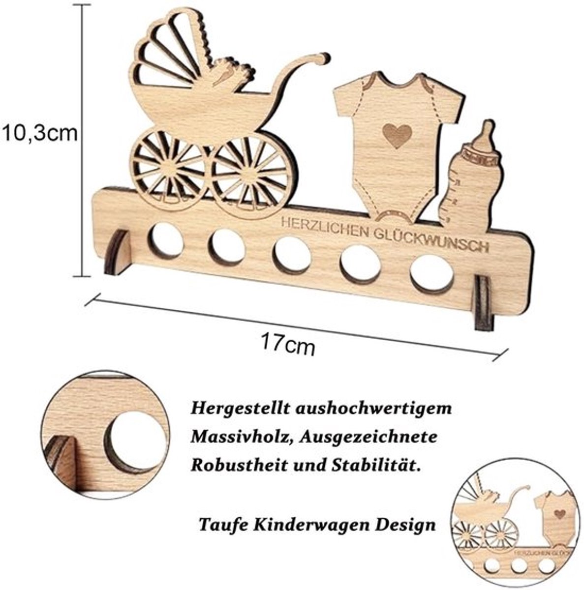 Geboortecadeau Origineel - Kraamcadeau Jongen/Meisje - Houten Decoratie - Geldgeschenk - Verjaardag - Persoonlijke Wensen