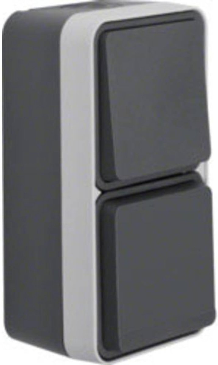 Afdekplaat schakelaar lichtgrijs - diverter switch - verticale montage - perfect voor een strakke afwerking - ShopVlot